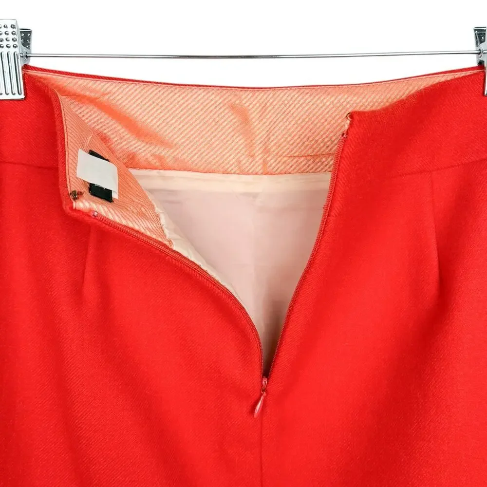 J. Crew 100% Wool Classic Preppy Lined Straight‎ Knee Length Pencil Skirt Sz 8